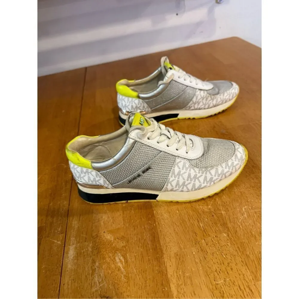Michael Kors Mix-Media Trainer Sneakers Shoes Womens SZ 8
